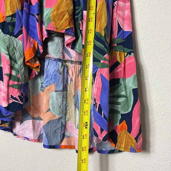 Abel The Label Anthropologie Tropical Multicolor Palm Leaf Dress Size Small - Picture 12 of 14